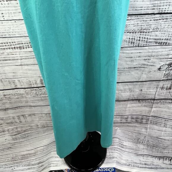 Maggie Barnes Skirt Plus size 34W Aquamarine Green Linen Long Straight Modest - Picture 7 of 13